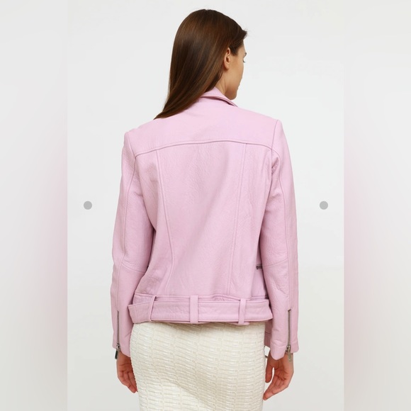 Elizabeth and James pink leather jacket - Picture 2 of 6